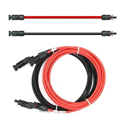 Afbeelding van Verlengkabel aan beide zijden zonnestekker zonnekabel rood / zwart 6 mm² met gemonteerde 1 50 m (2 x 10 m)