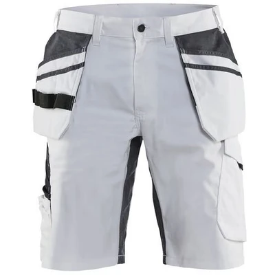 Image de Short peintre stretch blanc/gris foncé