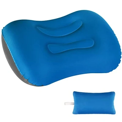 Afbeelding van Eono Opblaasbaar Reiskussen voor Camping, Ultralichte Compact Kampeerkussen, Comfortabel Ergonomisch Kussen, Strandkussen, Opblaasbare Kussens Kamperen, Wandelen, Vissen, Picknick