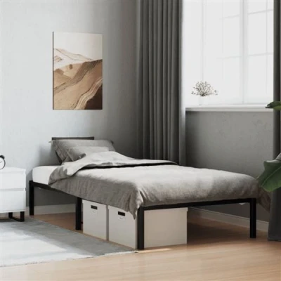Afbeelding van vidaXL Bedframe Metaal Zwart 107x203 cm