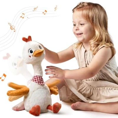 Afbeelding van TUMAMA Zingende eend, sprekende knuffel, kopie, hals en vleugels, zingend 8 liedjes, dansspeelgoed voor baby&#039;s vanaf 3 jaar