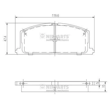 Afbeelding van Nipparts Remblokset J3602035