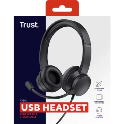 Image de Trust Casque Micro Ayda Usb Noir (25088)