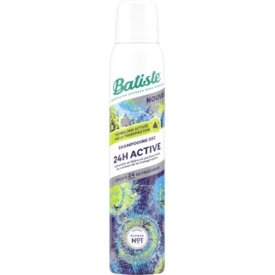 Afbeelding van Batiste Droogshampoo, 24 uur, actief, verfrist het haar en brengt volume, bij contact met zweet, uur frisse geur, absorbeert overtollig vocht, zonder resten, uitspoelen, 200 ml