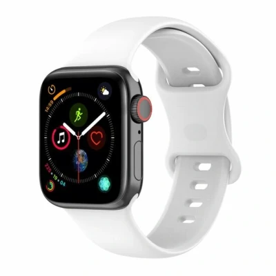 Afbeelding van Apple Watch Siliconen sportbandje Wit Maat: S/M Geschikt voor 38mm / 40mm 41mm