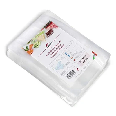 Afbeelding van Wimex Rollen en verpakkingszakken voor vacuümmachine. BPA vrij. Vacuümkoken. Universeel compatibel met alle vacuümmachines (100 zakken 30 x 40 cm)