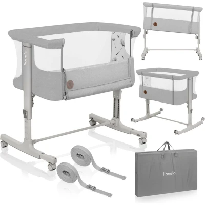 Afbeelding van Lionelo Aurora 3in1 Co sleeper Babybedje tot 9 kg Meegroeibed 4 wielen met rem Campingbedje