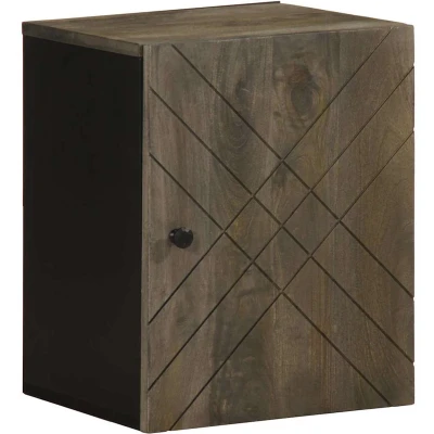 Afbeelding van Badkamerkast wandgemonteerd 38x33x48 cm massief mangohout zwart