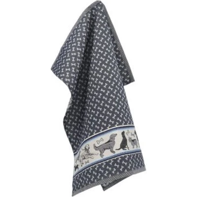 Afbeelding van Bunzlau Castle Theedoek Dogs Donkerblauw