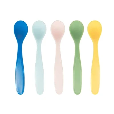 Image de Badabulle Cuillères Souples et Douces en silicone x5, dès 6 mois, Sans BPA