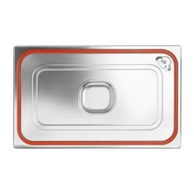 Afbeelding van Hendi Gastronormdeksel met siliconenrand, RVS, GN1/1, 32,5(b)x53(d)x1(h)cm, 802601