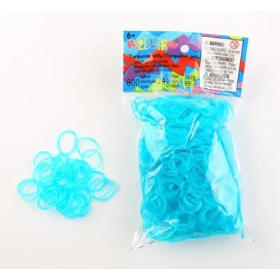 Image de Recharges 600 élastiques Rainbow Loom Turquoise jelly