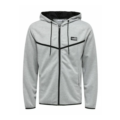 Afbeelding van Only &amp; Sons Sweater met rits, Heren, Maat: Medium, Hellgrau