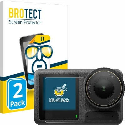 Afbeelding van BROTECT Screenprotector voor DJI Osmo Action 4 (Display voor) Folie Beschermfolie transparant (2 Stuks)
