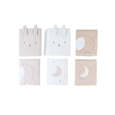 Image de Noukie&#039;s Lot de 6 protections bar pour lit et parc Bali, moka neige Multicolore