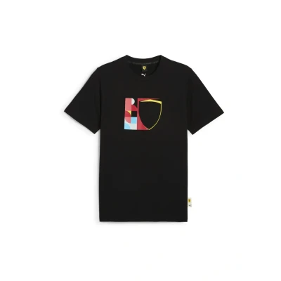 Afbeelding van Scuderia Ferrari HP Race Big Shield T shirt voor Heren, Zwart, Maat L PUMA