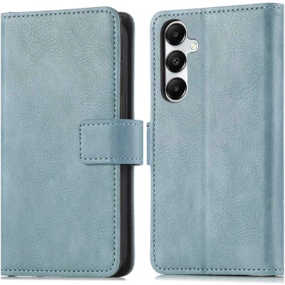 Afbeelding van imoshion Hoesje Geschikt voor Samsung Galaxy S25 Met Pasjeshouder Luxe Bookcase Lichtblauw
