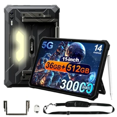 Image de Blackview Active 10 Pro tablette d&#039;extérieur 5G 2025, 36 Go + 512 Go/2 To, 10,95&quot; FHD+ Smartphone Android 14, 108 MP+50 MP, 2 haut parleurs, étanche IP68, 4G LTE, 5G, OTG, GPS
