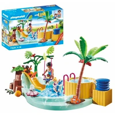 Image de Playmobil MyLife 71529 Vacanciers avec piscine et bain à bulles