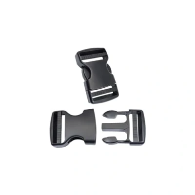 Afbeelding van 2 stuks 38 mm robuuste kunststof gespen met zijdelingse sluiting, verstelbare dubbele gesp voor rugzak, naadloos, zwart, mm, zwart.