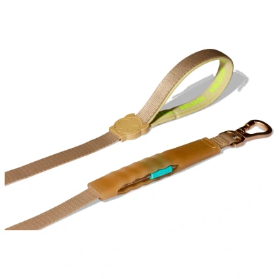 Afbeelding van Zee.Dog Looplijn Air Kim Hondenriem 150x2.5 cm Goud Turquoise One Size