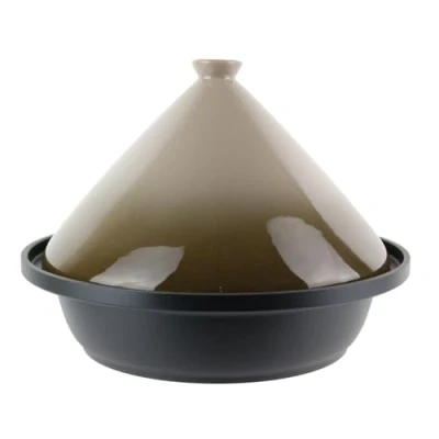 Afbeelding van COOK CONCEPT Tajine inductie, gietijzer, aluminium, rond, glaskeramiek, roestvrij staal, taupe, keuken, ovenschaal, 30,20 x 23 cm