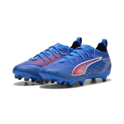 Image de PUMA Ultra 6 PRO FG/AG Football Boots Youth, Chaussures, Bleu/Blanc/Glowing Rouge, 38.5