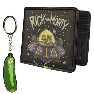 Afbeelding van Rick and Morty portemonnee voor heren, geschenkdoos, heren en sleutelhanger, fantasie, cadeau idee tieners, Meerkleurig, Modern