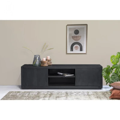 Afbeelding van Jaxx tv meubel 180 cm hout zwart
