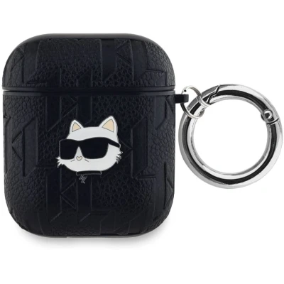 Afbeelding van Karl Lagerfeld Monogram Choupette Hoofdhoes voor AirPods 1/2 zwart
