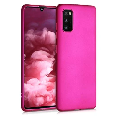 Afbeelding van kwmobile telefoonhoesje geschikt voor Samsung Galaxy A41 Hoesje smartphone Back cover in metallic roze