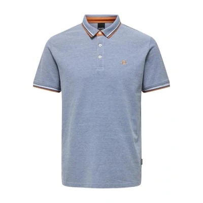 Afbeelding van Only &amp; Sons Onsfletcher REG NOOS Poloshirt, Heren, Maat: Small, Medium blue denim