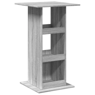 Afbeelding van Bartafel met opbergruimte 60x60x102 cm hout grijs sonoma eiken