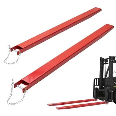 Image de VEVOR Rallonges de Fourches à Palette 2090x115 mm Extensions Fourche pour Chariot Élévateur 1 Paire en Acier au Carbone avec Broches Déplacer et Transporter Charges Volumineux Lourds, Rouge