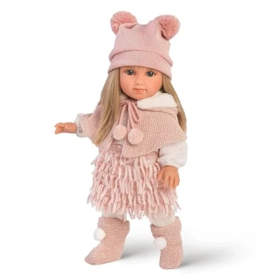 Afbeelding van Llorens 35 cm LL53525 Elena pop met blond haar blauwe ogen Fashion Doll zacht lichaam modepop mode outfit
