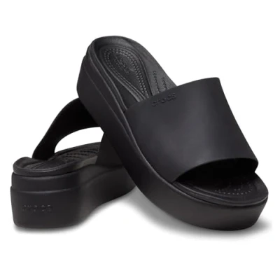 Afbeelding van Crocs Brooklyn Badslippers, Dames, Maat: 36.5, Black Kunststof
