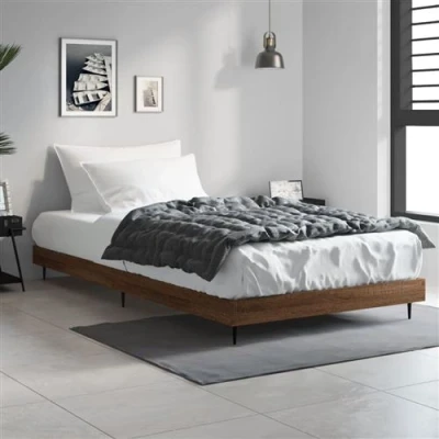 Image de vidaXL Cadre de lit sans matelas chêne marron 90x200cm bois ingénierie
