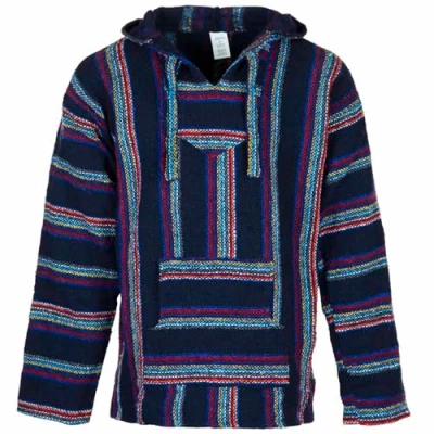 Afbeelding van Siesta Baja Hoodie Top met capuchon Trui Mexicaanse Jerga voor dames en heren, Donkerblauw