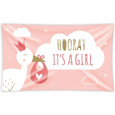 Afbeelding van Gevelvlag Hooray it&#039;s a girl XXL 150x90cm