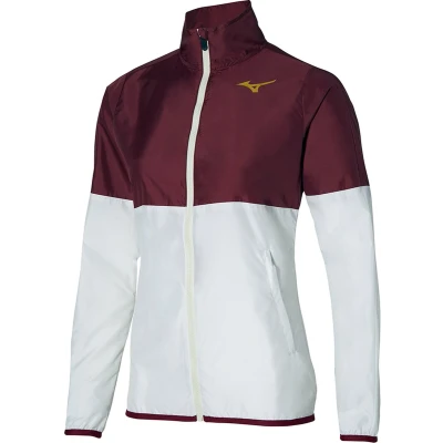 Afbeelding van Mizuno Printed Jacket Trainingsvest, Dames, Maat: Large, Cabernet/white