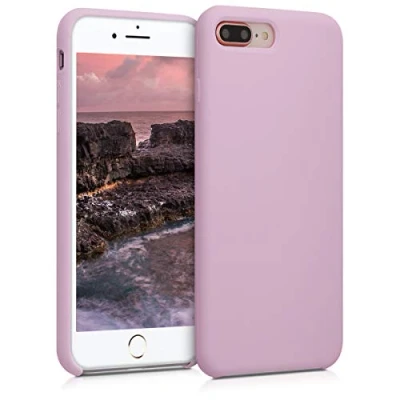Afbeelding van kwmobile telefoonhoesje geschikt voor Apple iPhone 7 Plus / 8 Hoesje met siliconen coating Smartphone case in mauve