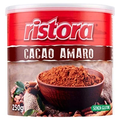 Afbeelding van Ristora Cacao Amaro cacaopoeder, ongezoet, bittere smaak, glutenvrij, chocolade, 250 g