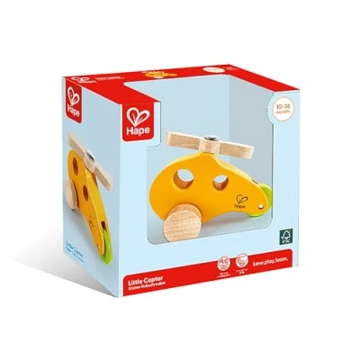 Afbeelding van Hape E0051 Little Copter Houten Push and Pull Along Toy Geschikt voor 10 maanden en tot