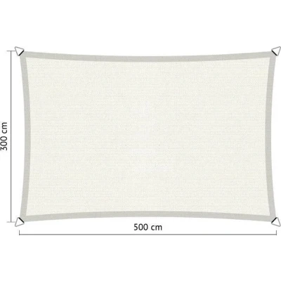 Afbeelding van Shadow Comfort® Rechthoekige Schaduwdoek UV Bestendig rechthoek Zonnedoek 300 x 500 CM Arctic White