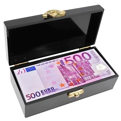Afbeelding van Zwarte Acryl Geldcassette Afsluitbaar Portemonnee Enkele Rij Tray Geld Opbergdoos
