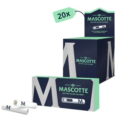 Afbeelding van Mascotte® Active Slim Filter 10 x 20 doosjes Actieve koolfilters met keramiek 6 mm 200 filtertips