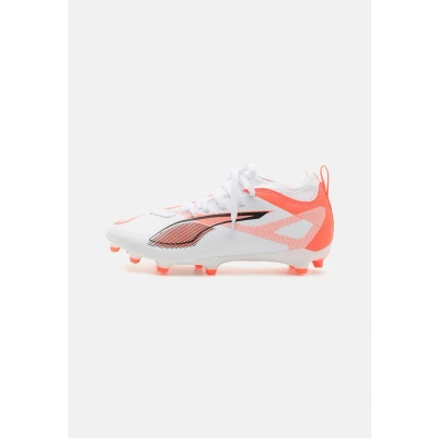 Afbeelding van Puma Ultra 5 Match FG/AG JR Unisex Voetbalschoenen met kunststof noppen voor kinderen, Maat: 31, Silver/yellow Textiel/ synthetisch