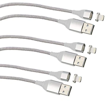 Image de 3 câbles USB compatibles Lightning magnétiques 1 m pour chargement et transfert