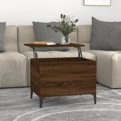 Afbeelding van Salontafel 60x44,5x45 cm bewerkt hout bruin eikenkleur