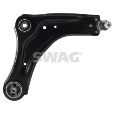 Afbeelding van SWAG 33 10 1413 Draagarm Met borgmoer lager, draag/ stuur gewricht Vooras rechts Driehoeksdraagarm Plaatstaal RENAULT: LAGUNA 3